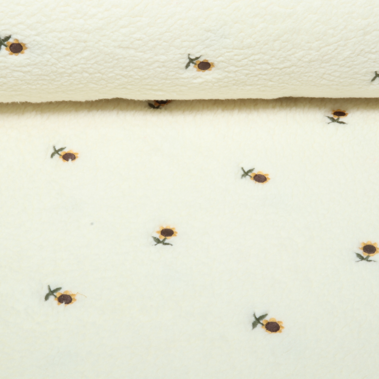Polaire teddy - Broderie « Tournesols » Ecru-0 Polaire teddy - Broderie « Tournesols » Ecru-0