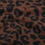 Teddyfleece – Stort leopardmønster, brun og sort