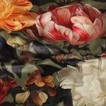 Terciopelo - Estampado digital de flores grandes, color caqui Terciopelo - Estampado digital de flores grandes, color caqui