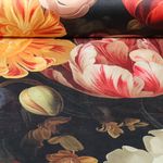 Samt - Digital Große Blüten Schwarz Samt - Digital Große Blüten Schwarz