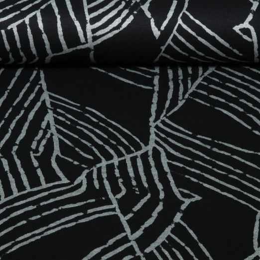 Romanit Jersey - Linien Schwarz Silbergrau Romanit Jersey - Linien Schwarz Silbergrau