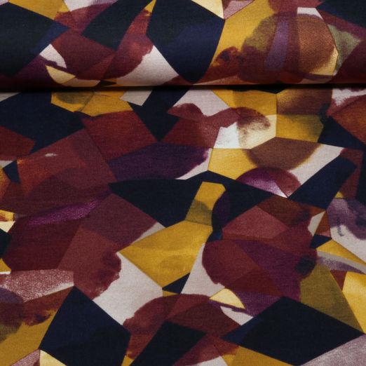 Romanit Jersey - Abstrakt Bordeaux Romanit Jersey - Abstrakt Bordeaux