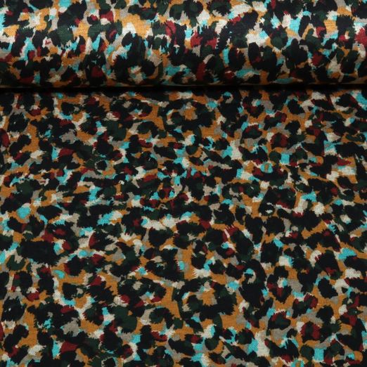 Romanit Jersey - Abstrakt Türkis Multicolor Romanit Jersey - Abstrakt Türkis Multicolor
