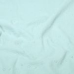 Muslin – hulbroderi med blomster i mintfarve Muslin – hulbroderi med blomster i mintfarve