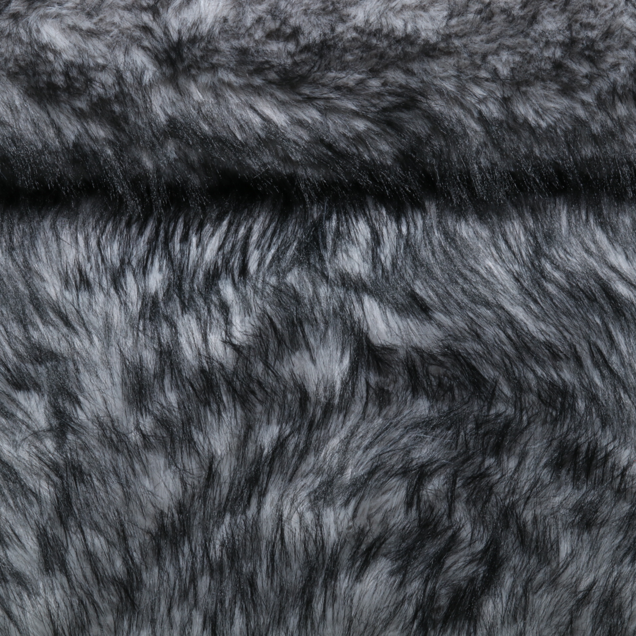 Kunstfell - Foxy Silber Schwarz Melange-0 Kunstfell - Foxy Silber Schwarz Melange-0