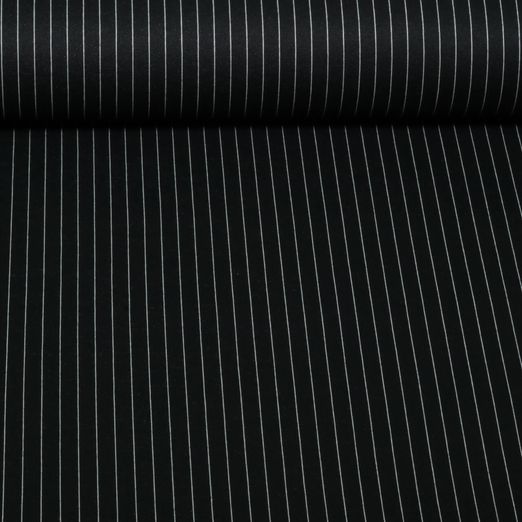 Jersey - Jacquard Nadelstreifen Schwarz