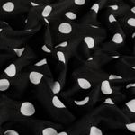 Viskosejersey – prikker (polka dots) i sort og hvid Viskosejersey – prikker (polka dots) i sort og hvid