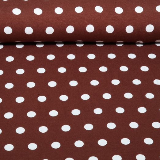 Jersey de viscose - Pois marron et blancs Jersey de viscose - Pois marron et blancs