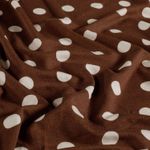 Viskosejersey – prikker (polka dots) i brunt og hvidt Viskosejersey – prikker (polka dots) i brunt og hvidt