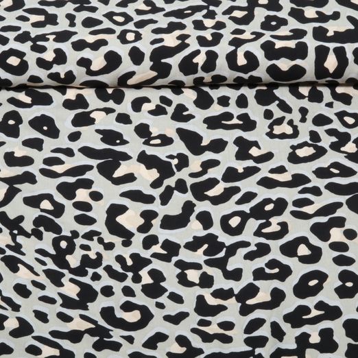 Popeline de viscose - Léopard Beige Popeline de viscose - Léopard Beige
