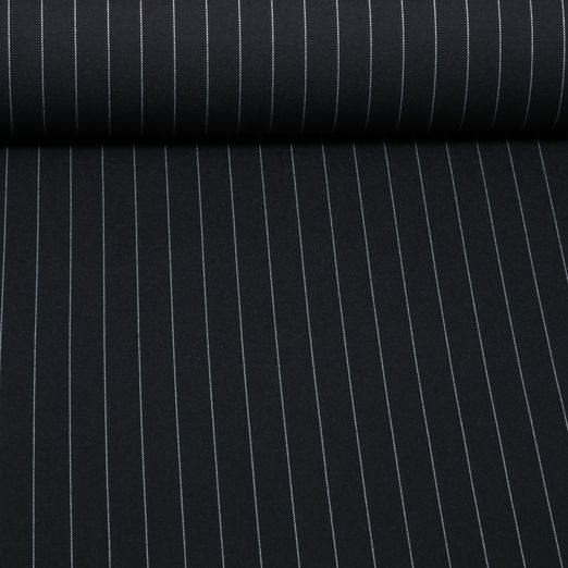 Romanit-Jersey - Nadelstreifen 15mm Schwarz Romanit-Jersey - Nadelstreifen 15mm Schwarz