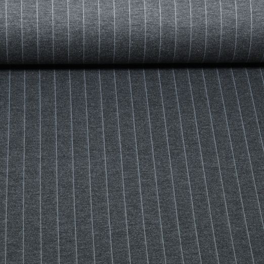 Romanit-Jersey - Nadelstreifen 15mm Grau Romanit-Jersey - Nadelstreifen 15mm Grau