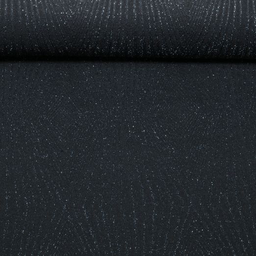 Jersey - Glitzer Geometrisch Schwarz Silber Jersey - Glitzer Geometrisch Schwarz Silber
