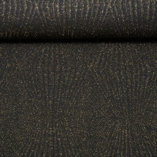 Jersey - Glitzer Geometrisch Schwarz Gold Jersey - Glitzer Geometrisch Schwarz Gold