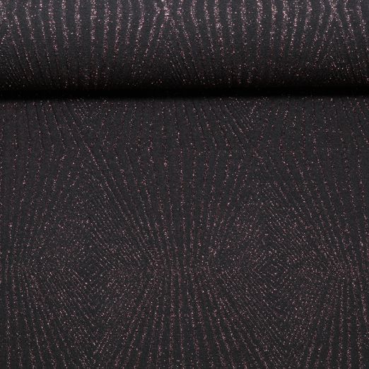 Jersey - Glitzer Geometrisch Schwarz Rosegold Jersey - Glitzer Geometrisch Schwarz Rosegold