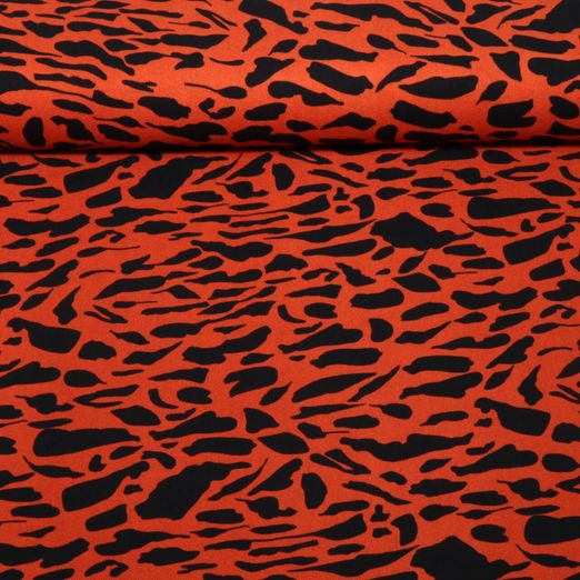 Twill de viscose - Léopard rouge brique Twill de viscose - Léopard rouge brique