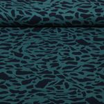 Twill de viscose - Léopard Bleu pétrole Twill de viscose - Léopard Bleu pétrole