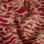 Viskose-twill – Leo, beige og rød Viskose-twill – Leo, beige og rød