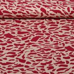 Twill de viscose - Léopard Beige et Rouge Twill de viscose - Léopard Beige et Rouge