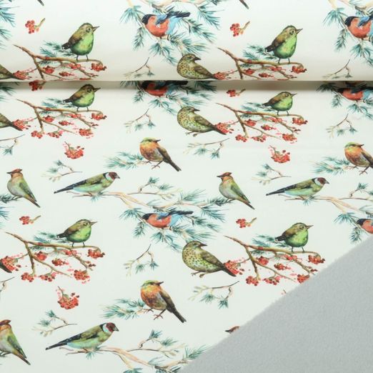 Softshell - Motif « Oiseaux en impression numérique » Ecru Softshell - Motif « Oiseaux en impression numérique » Ecru