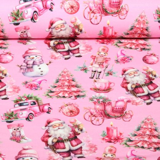 Sweat d'été - French Terry Digital Xmas Poésie Rose Sweat d'été - French Terry Digital Xmas Poésie Rose