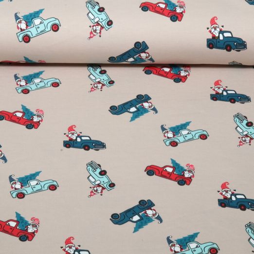 Jersey - Père Noël dans un camion, Beige Jersey - Père Noël dans un camion, Beige