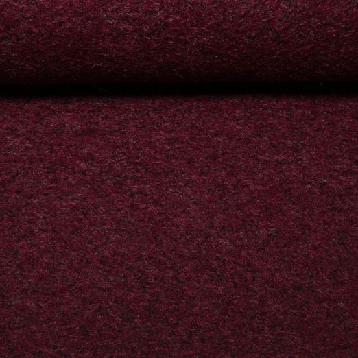 Tissu manteau - Bouclette de laine Bordeaux Tissu manteau - Bouclette de laine Bordeaux