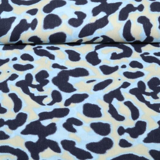 Viscose - Crêpe Léopard Bleu Viscose - Crêpe Léopard Bleu