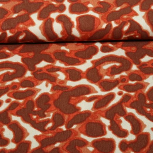 Viscose - Crêpe Léopard rouge brique