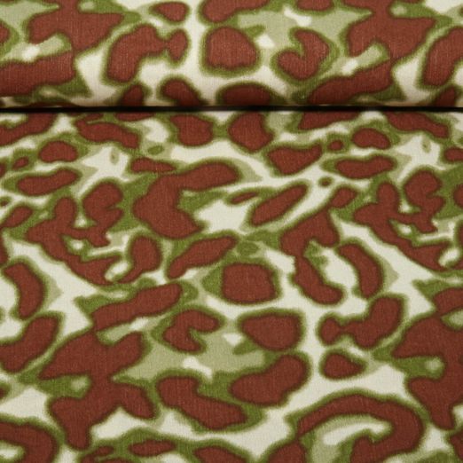 Viscose - Crêpe léopard vert