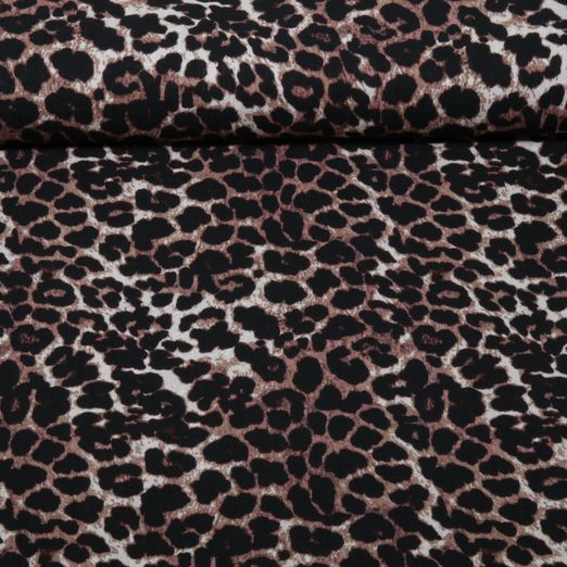 Viscose - Crêpe Léopard Classique Noir Viscose - Crêpe Léopard Classique Noir