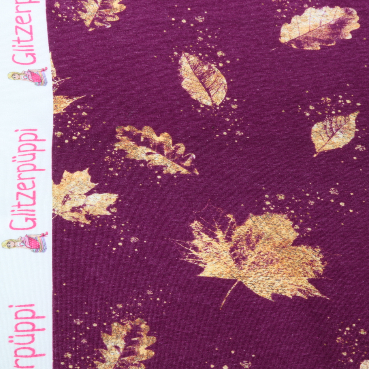 Jogging - Glitzerpüppi Impression numérique Feuilles d'automne Bordeaux-1 Jogging - Glitzerpüppi Impression numérique Feuilles d'automne Bordeaux-1