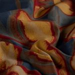 Romanit Jersey - Digitaal, grote bloemen, blauw en bordeauxrood