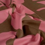 Romanit Jersey - Bladeren en bloemen bruin-roze