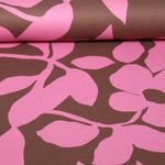 Romanit Jersey - Blätter und Blüten Braun Rosa