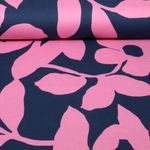 Romanit Jersey - Blätter und Blüten Navy Rosa Romanit Jersey - Blätter und Blüten Navy Rosa