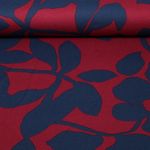 Romanit Jersey - Blätter und Blüten Bordeaux Navy Romanit Jersey - Blätter und Blüten Bordeaux Navy