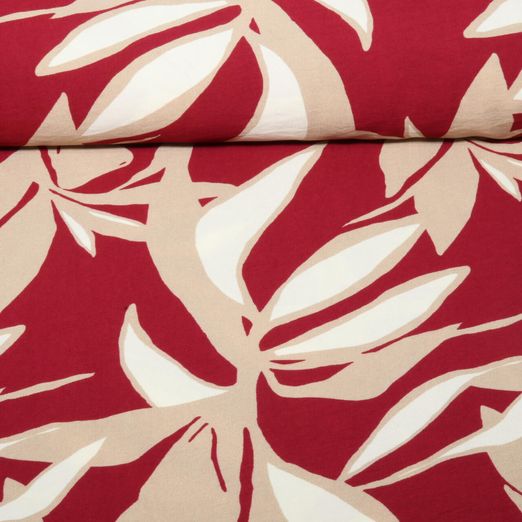 Viscose - Feuilles en crêpe rouge Viscose - Feuilles en crêpe rouge