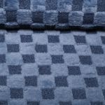 Sweat Heavy - Boucle-Plüsch-Mix Karo Jeansblau Sweat Heavy - Boucle-Plüsch-Mix Karo Jeansblau