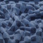Camisola Heavy - Mistura de bouclé e pelúcia, xadrez, azul-jeans