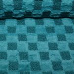 Sweat Heavy - Boucle-Plüsch-Mix Karo Petrol Sweat Heavy - Boucle-Plüsch-Mix Karo Petrol