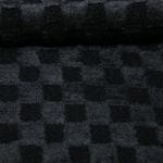 Sweat Heavy - Boucle-Plüsch-Mix Karo Schwarz Sweat Heavy - Boucle-Plüsch-Mix Karo Schwarz