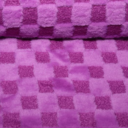 Sweat Heavy - Boucle-Plüsch-Mix Karo Violett Sweat Heavy - Boucle-Plüsch-Mix Karo Violett
