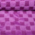 Sweat Heavy - Boucle-Plüsch-Mix Karo Violett Sweat Heavy - Boucle-Plüsch-Mix Karo Violett