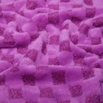 Camisola Heavy - Mistura de pelúcia bouclé xadrez roxo Camisola Heavy - Mistura de pelúcia bouclé xadrez roxo