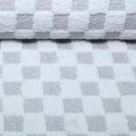 Sweat Heavy - Boucle-Plüsch-Mix Karo Grau Sweat Heavy - Boucle-Plüsch-Mix Karo Grau