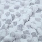 Camisola Heavy - Mistura de bouclé e pelúcia, xadrez cinzento