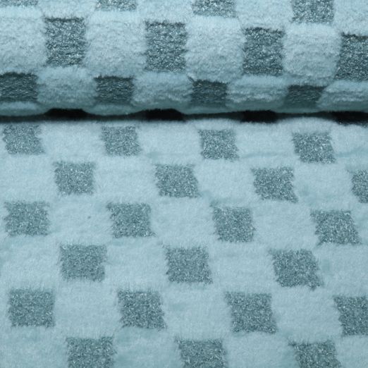 Sweat Heavy- Boucle-Plüsch-Mix Karo Dunkelmint Sweat Heavy- Boucle-Plüsch-Mix Karo Dunkelmint