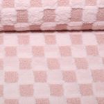 Sweat Heavy- Boucle-Plüsch-Mix Karo Rosa Sweat Heavy- Boucle-Plüsch-Mix Karo Rosa