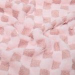 Camisola grossa – mistura de bouclé e pelúcia, xadrez rosa Camisola grossa – mistura de bouclé e pelúcia, xadrez rosa